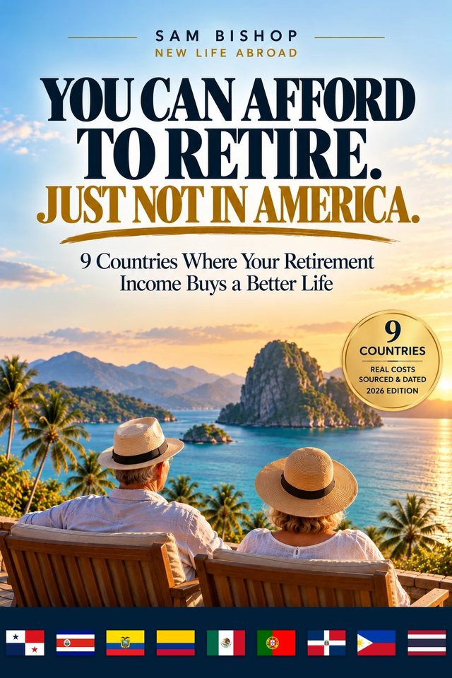 Book cover: You Can Afford To Retire. Just Not In America. 9 Countries Where Your Retirement Income Buys a Better Life.